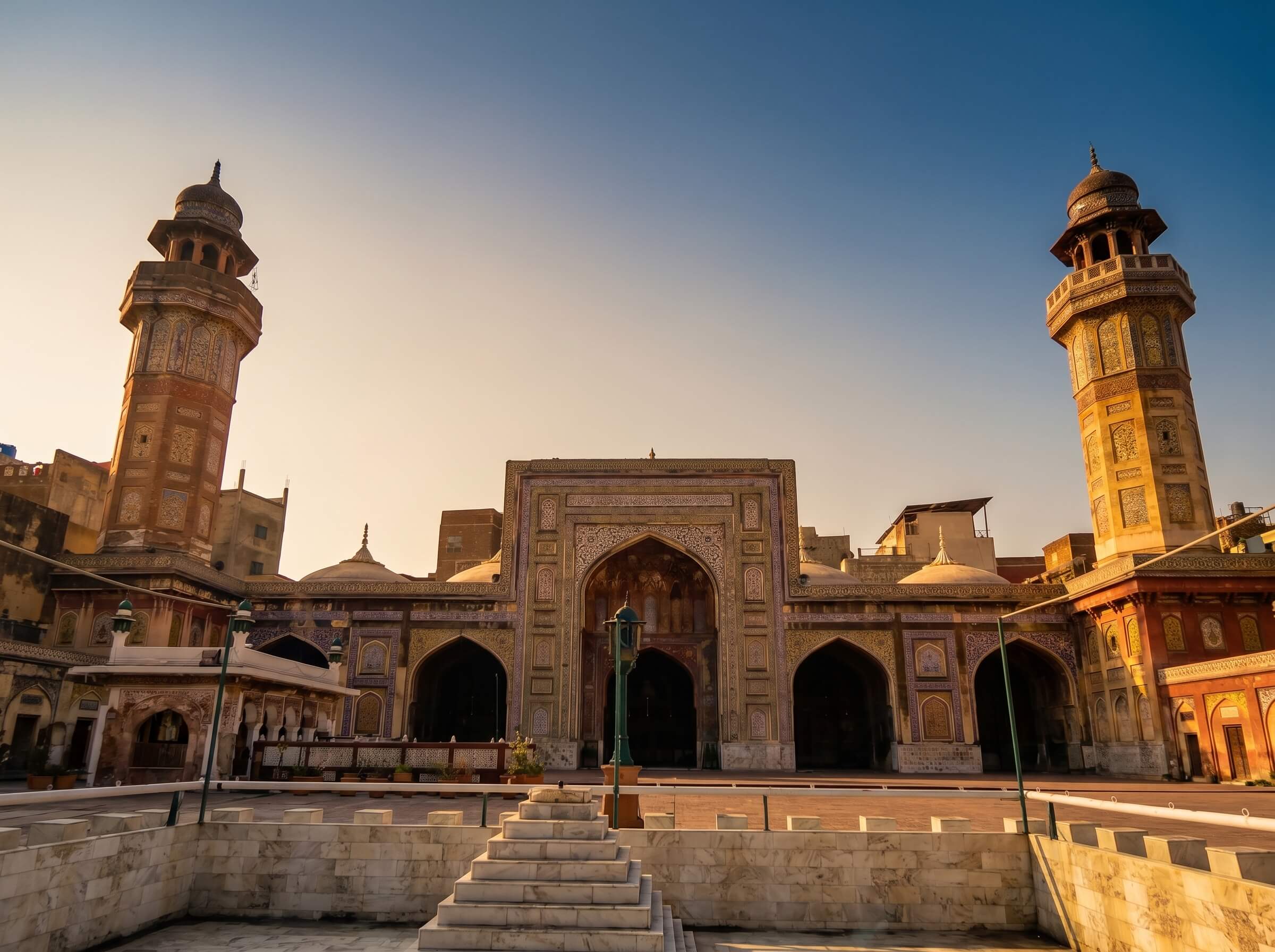 Wazir Khan Mosque at golden hour